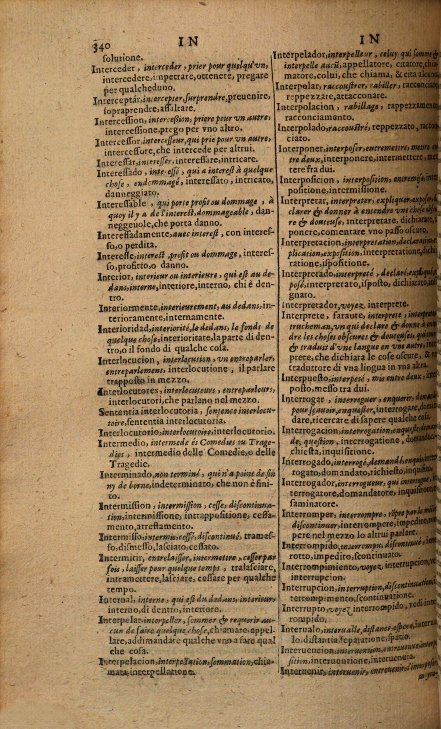 1617 - Samuel Crespin - Trésor des trois langues espagnole, française et italienne (Première partie) - Regensburg