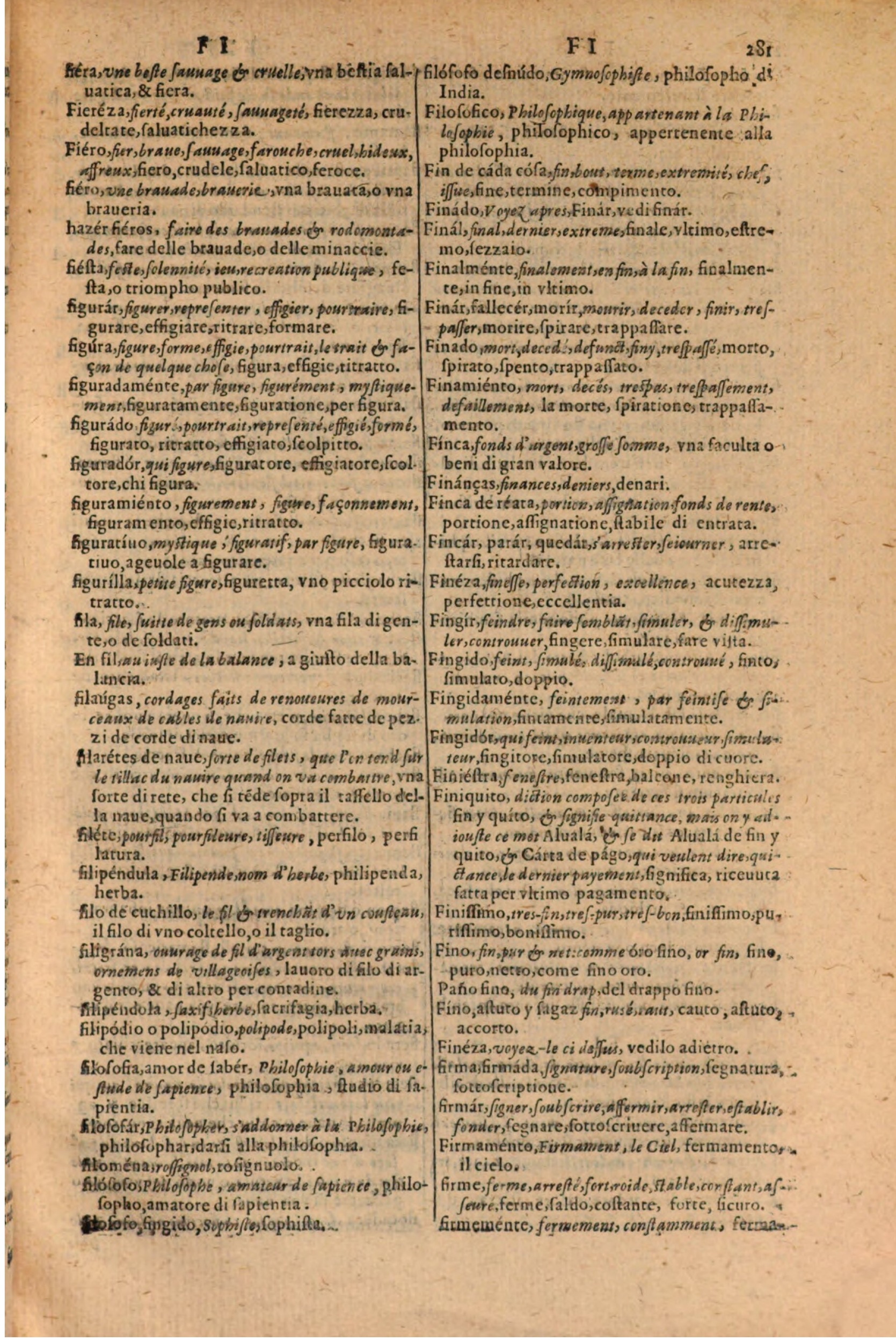 1606 - Samuel Crespin - Thresor des trois langues, francoise, italiene et espagnolle - BSB Munich