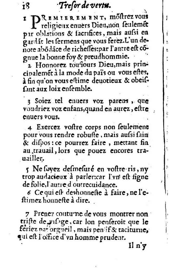 1558 - Nicolas Perrineau et Jean Temporal - Trésor de vertu - BM Lyon 1558 - Nicolas Perrineau et Jean Temporal - Trésor de vertu - BM Lyon