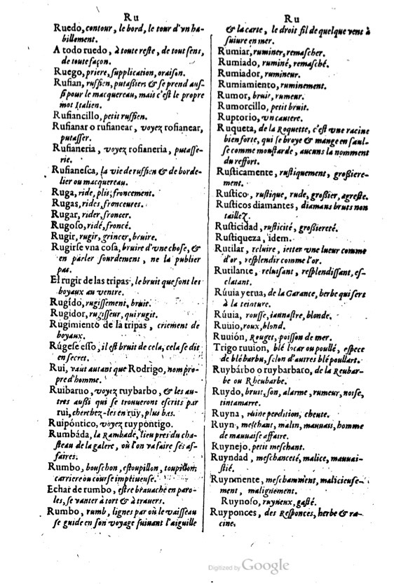 1621 - Adrian Tiffaine - Trésor des deux langues espagnole et française - BM Lyon