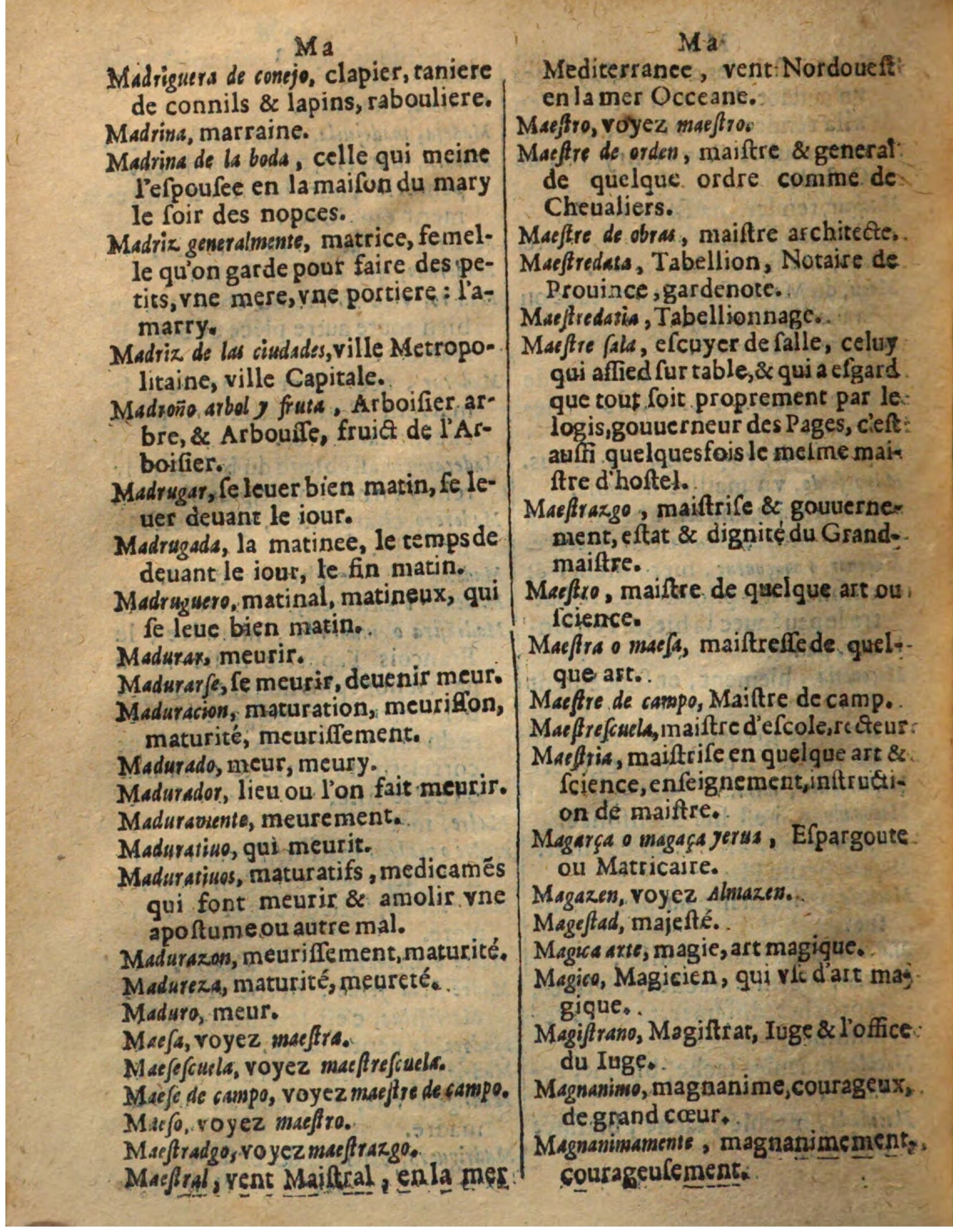 1625 - Hubert Antoine - Trésor des deux langues espagnole et française - Augsbourg