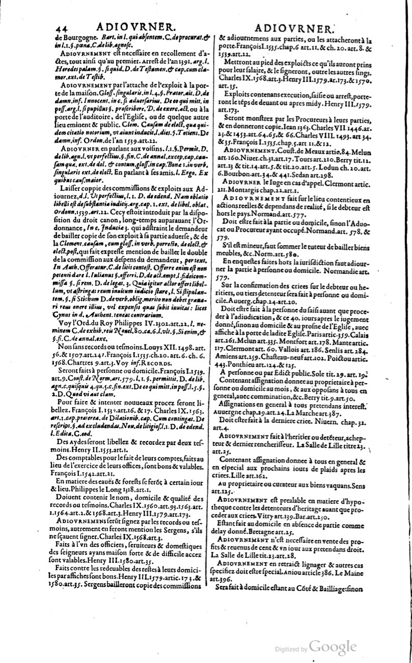 1629 - Veuve Nicolas Buon - Trésor du droit français (21754 T. 1) - BM Lyon