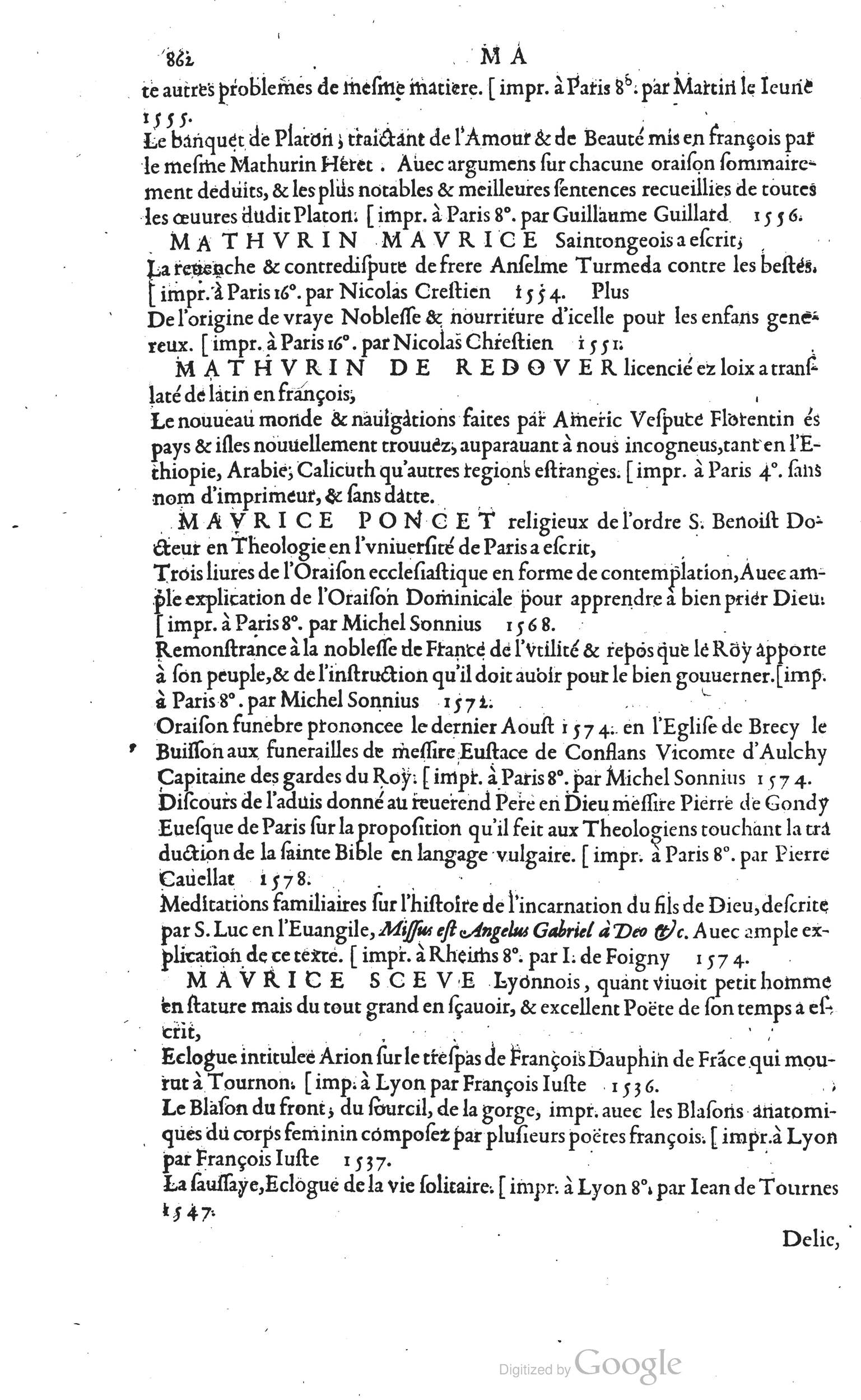 1585 - Barthélemy Honorat - Bibliothèques françaises - BSB Munich