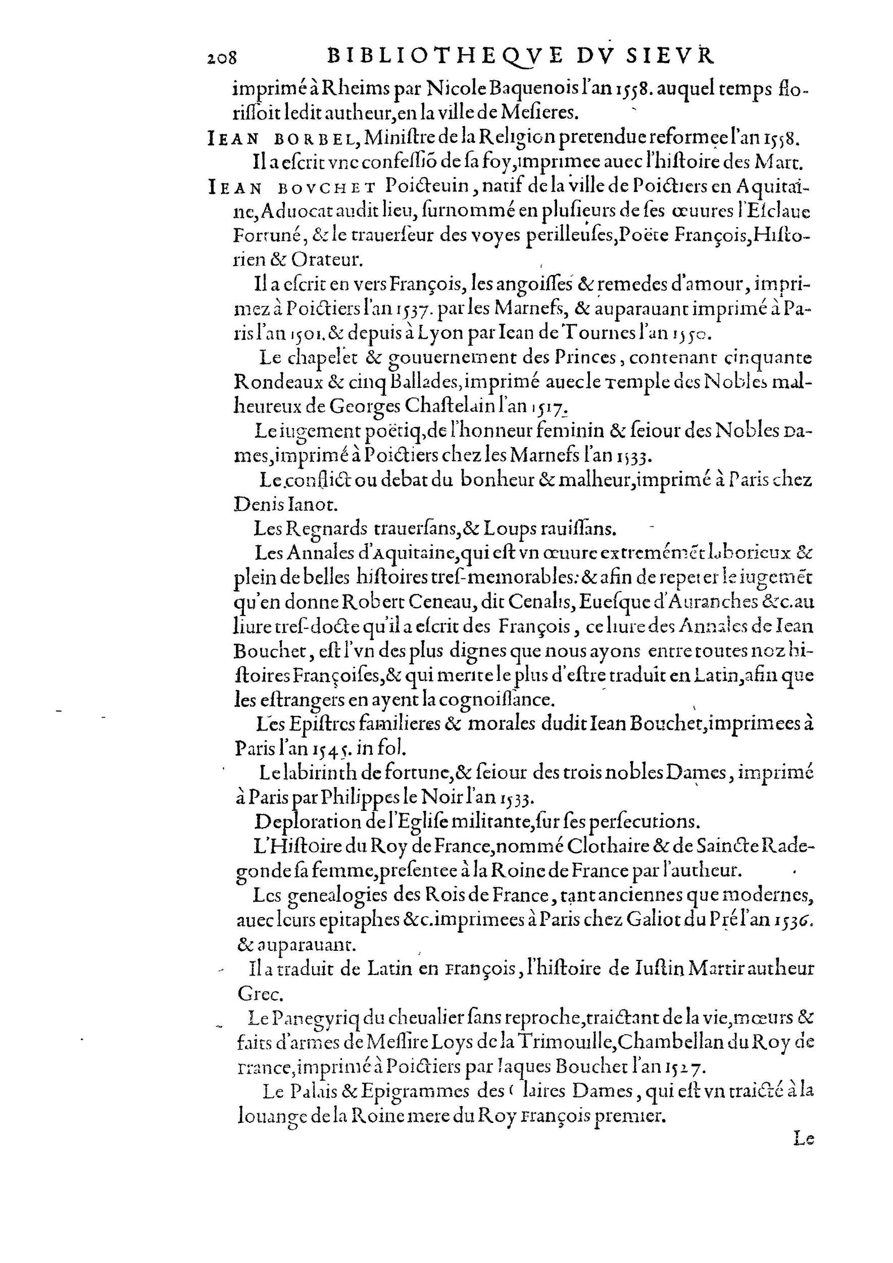 1584 - Abel L&#039;Angelier - Bibliothèques françaises - BnF