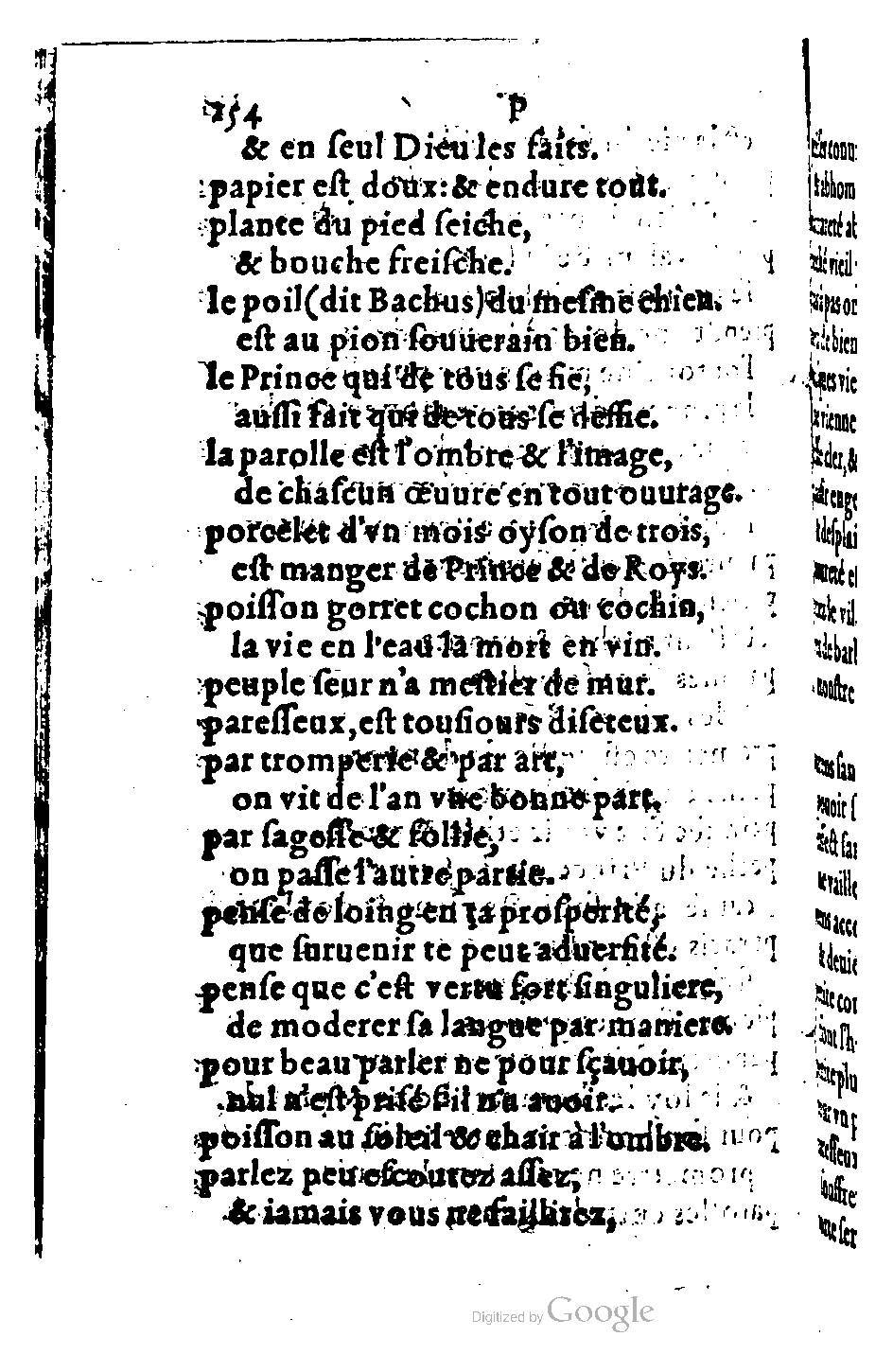 1582 - Nicolas Bonfons - Trésor des sentences dorées - BM Lyon