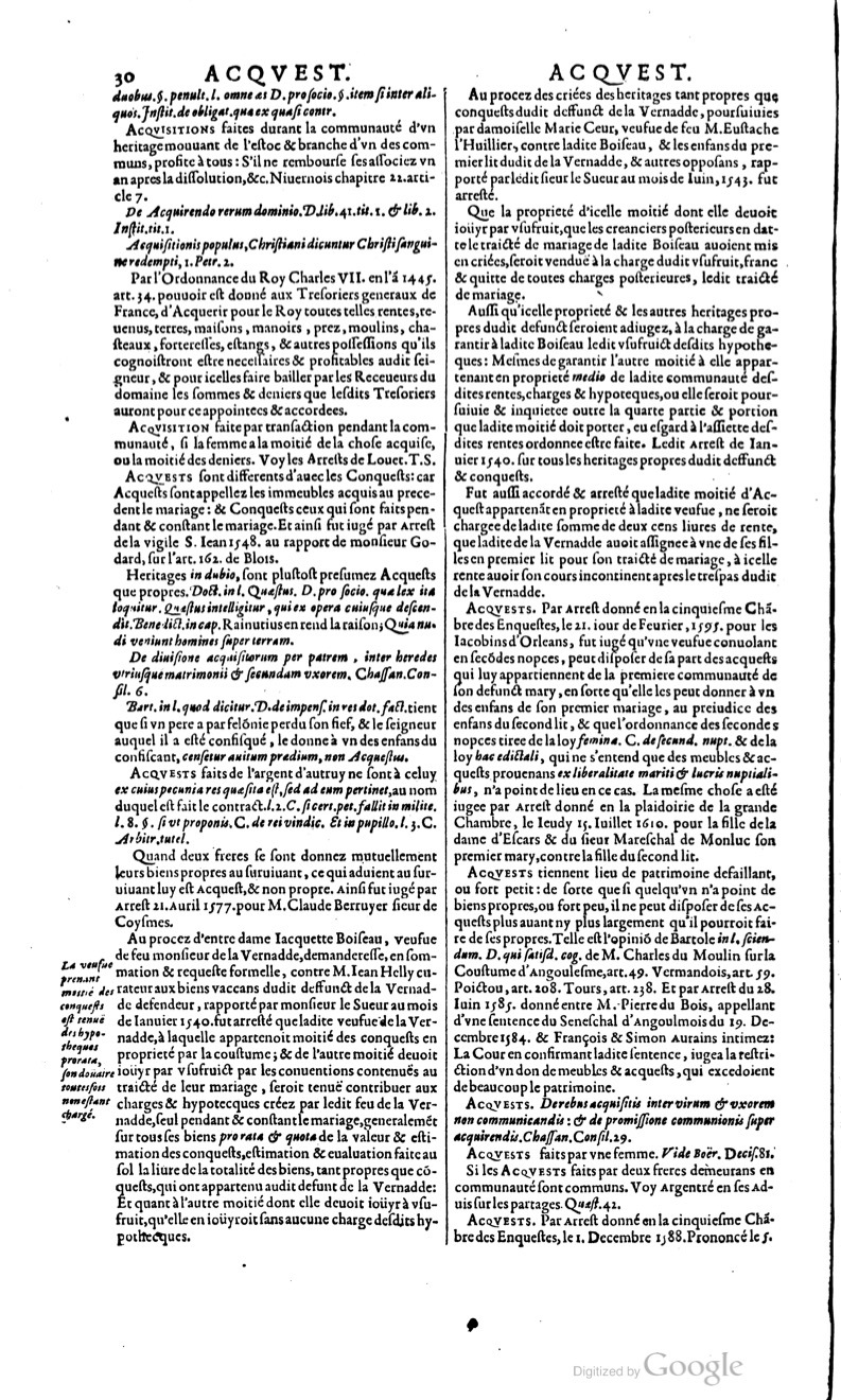 1629 - Veuve Nicolas Buon - Trésor du droit français (21754 T. 1) - BM Lyon
