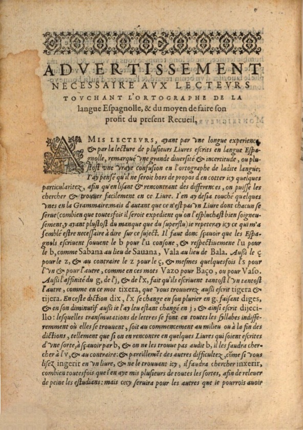 1607 - Marc Orry - Trésor des deux langues espagnole et française (Première et Seconde parties) - ÖNB Wien 1607 - Marc Orry - Trésor des deux langues espagnole et française (Première et Seconde parties) - ÖNB Wien