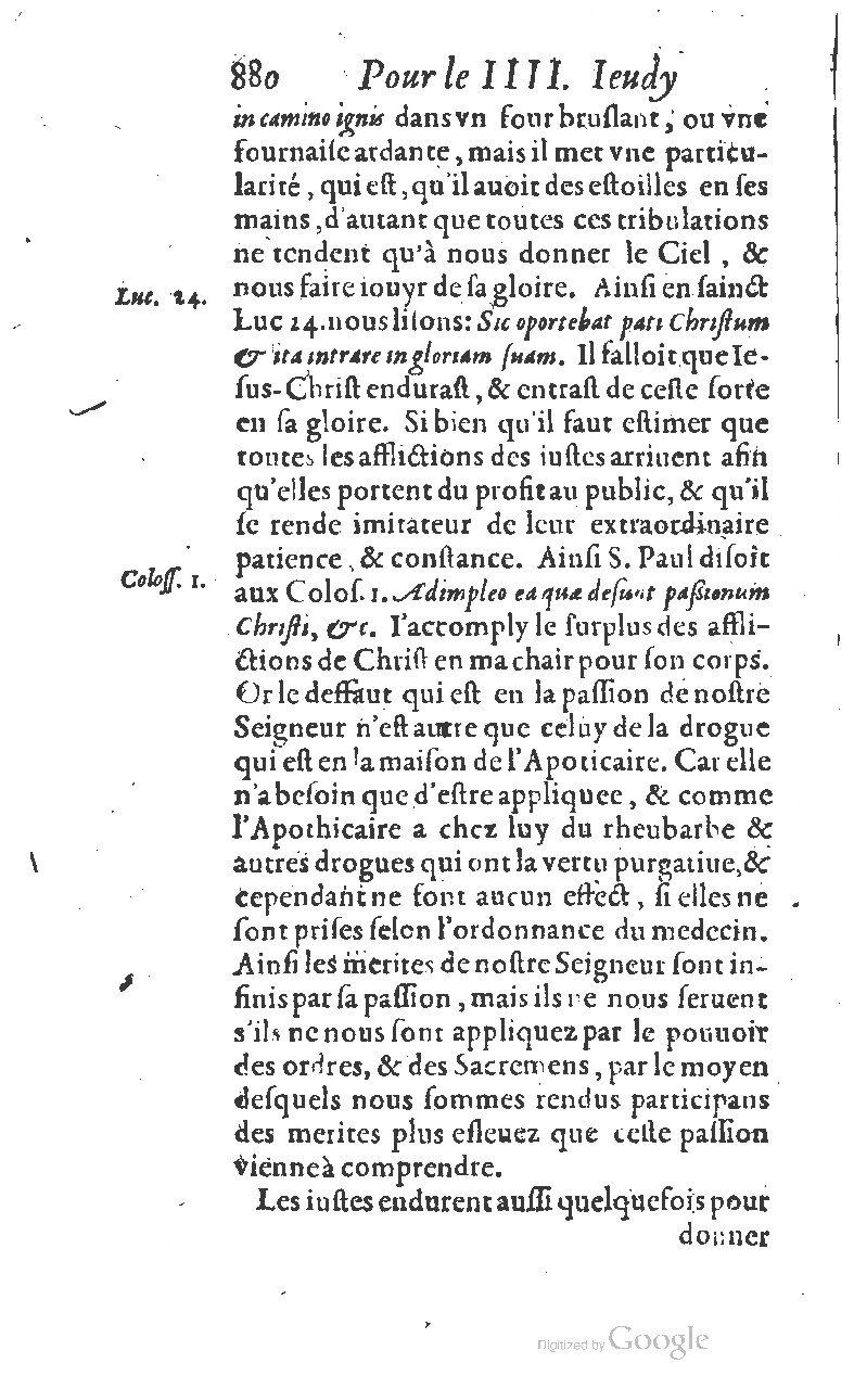 1607 - Nicolas Du Fossé - Trésor quadragésimal - T 01 - BM Lyon