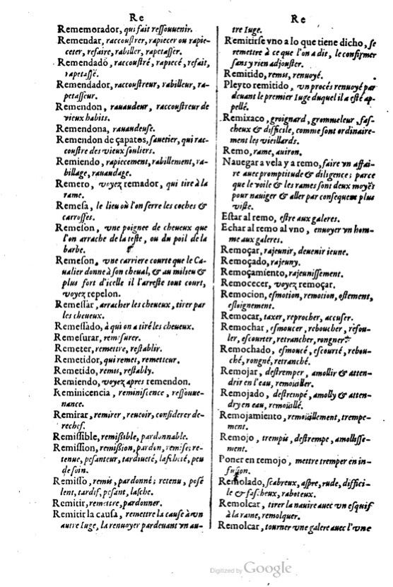 1621 - Adrian Tiffaine - Trésor des deux langues espagnole et française - BM Lyon