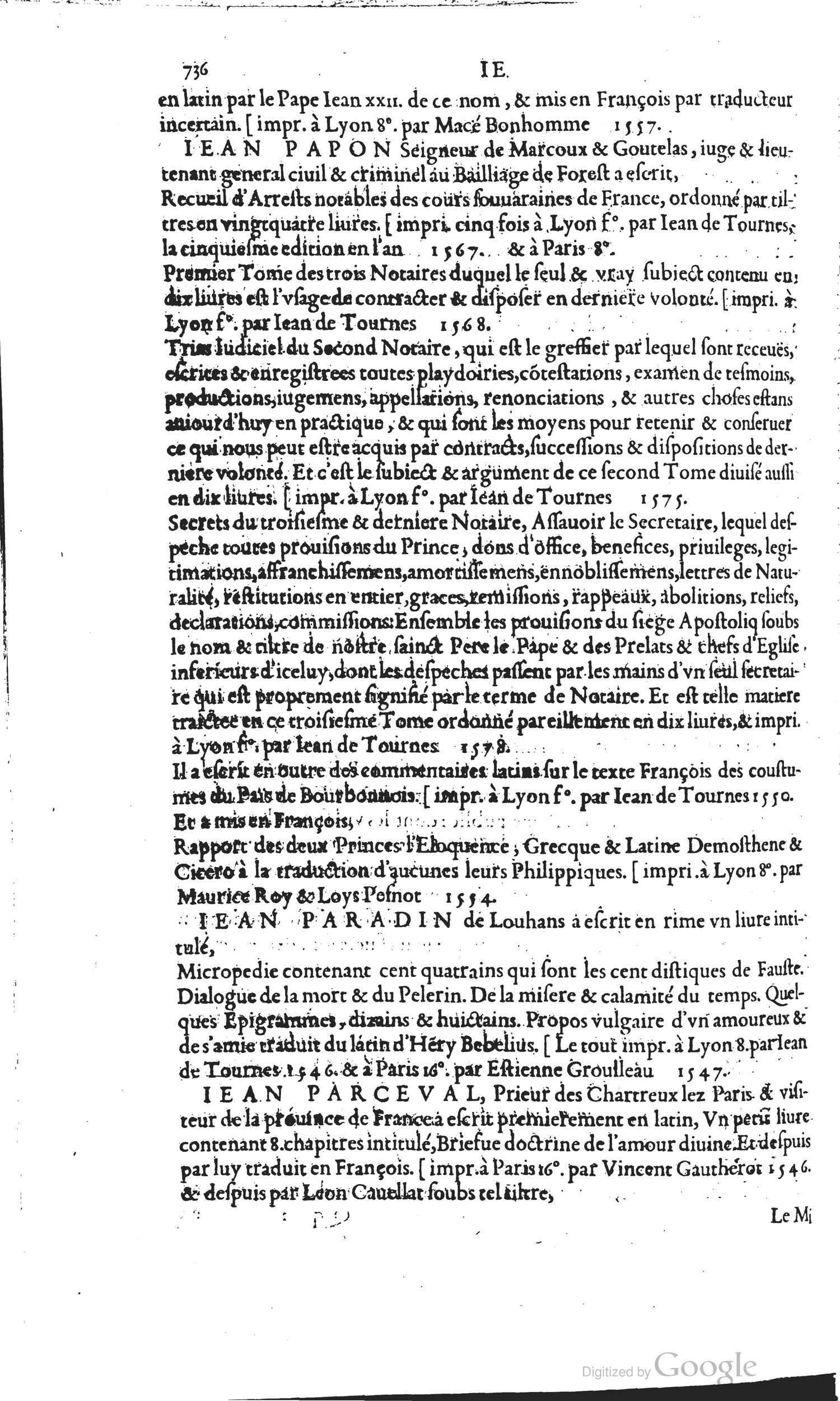 1585 - Barthélemy Honorat - Bibliothèques françaises - BSB Munich