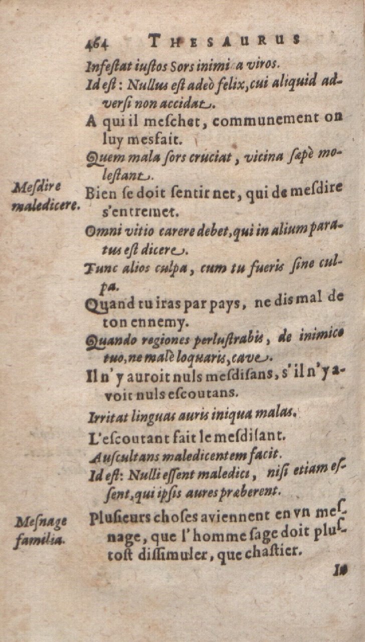 1612 - Dominicus Custos - Trésor des proverbes français  - Bibliopol-Olomuc