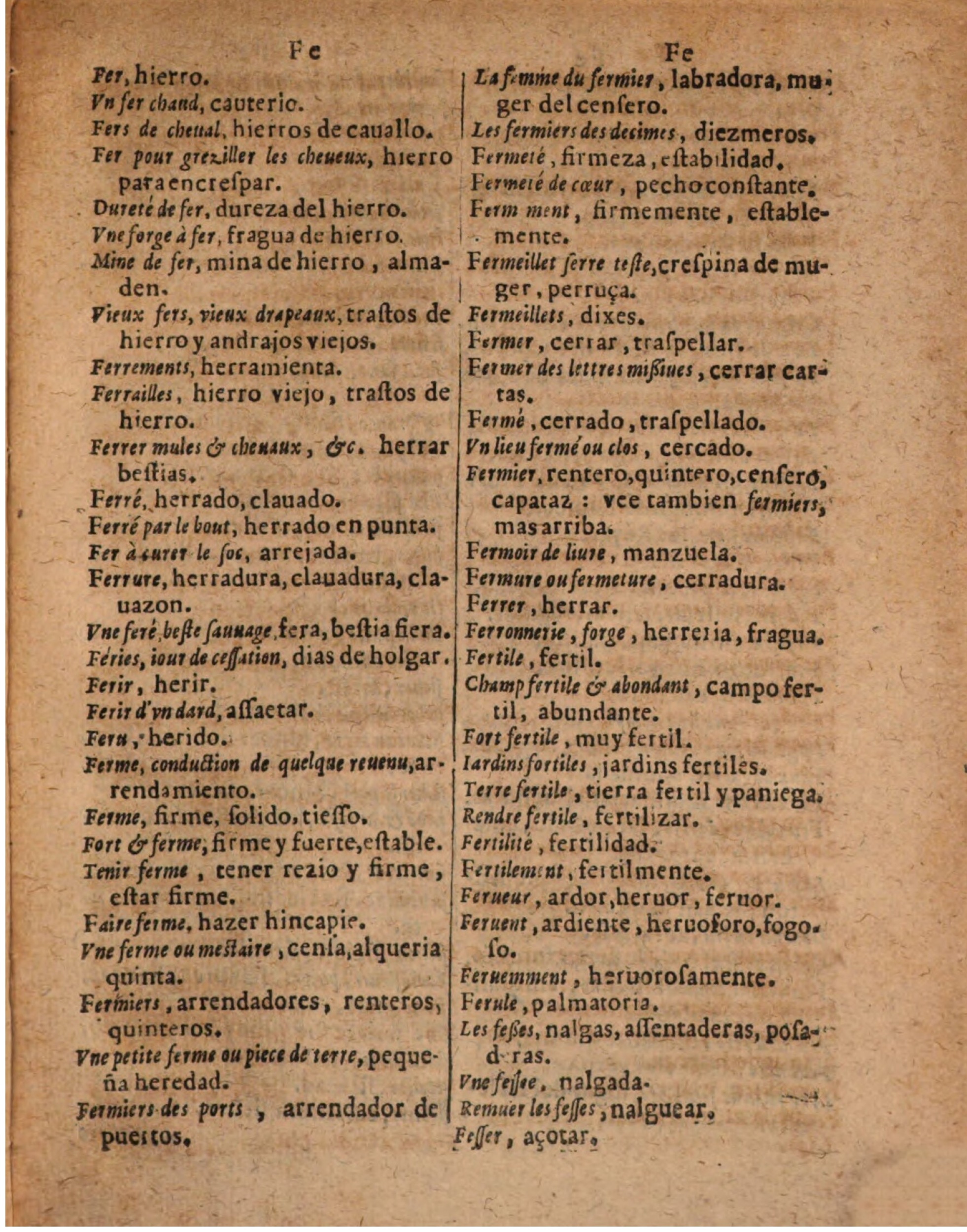 1624 - Hubert Antoine - Trésor des deux langues espagnole et française (Seconde partie) - BSB Munich