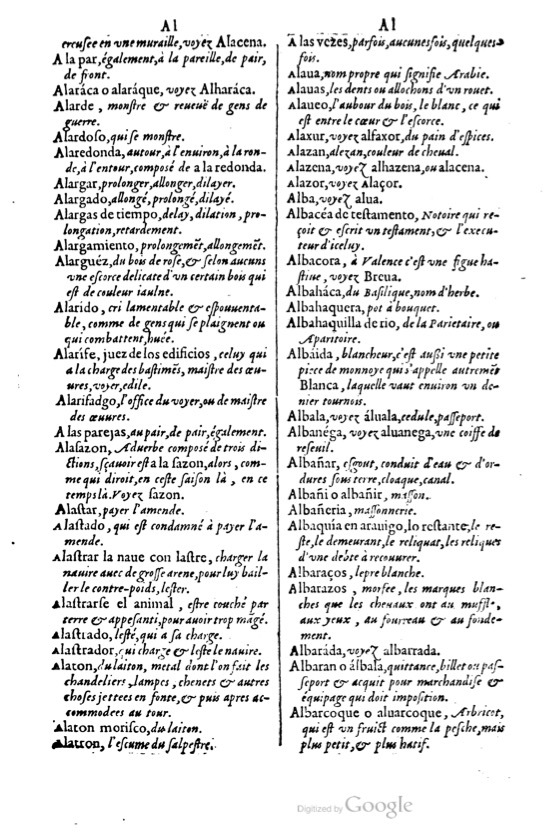 1621 - Adrian Tiffaine - Trésor des deux langues espagnole et française - BM Lyon