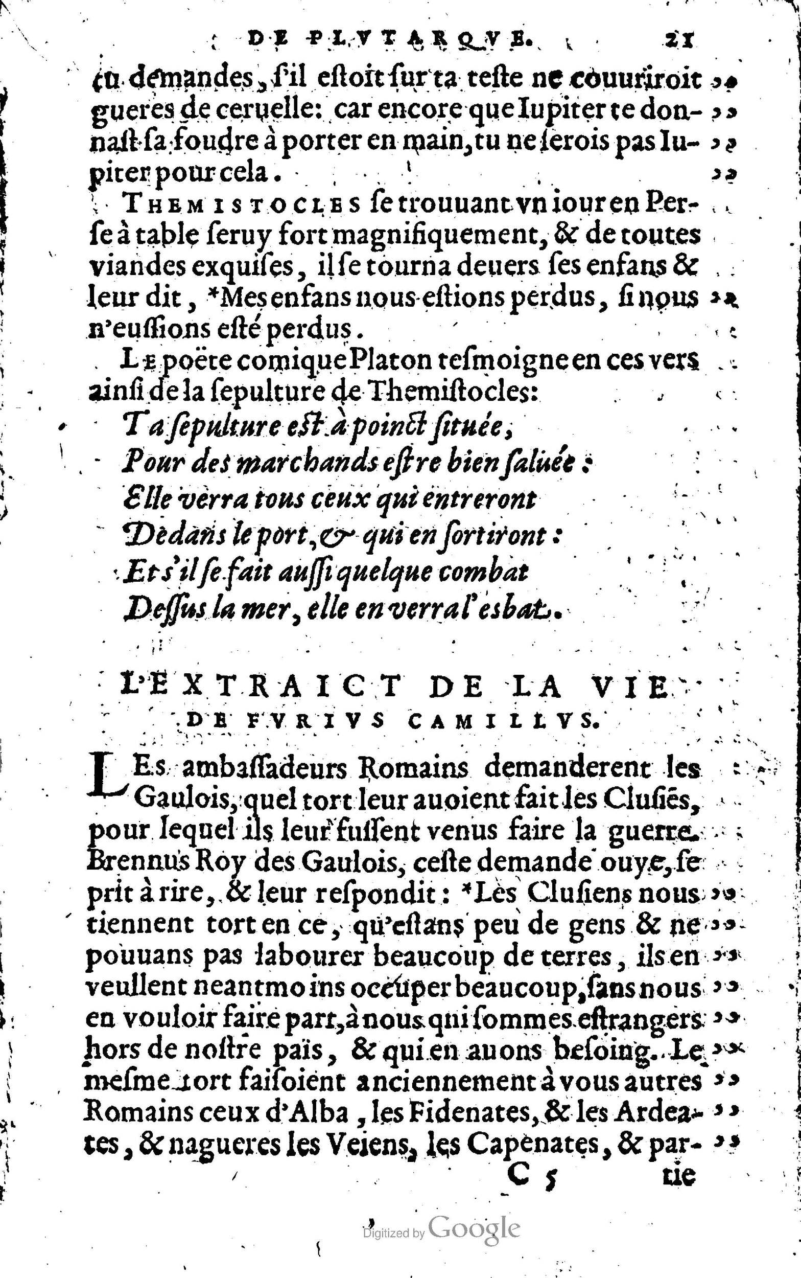 1568 - Willem Silvius - Trésor des vies de Plutarque - Anvers Plantin-Moretus