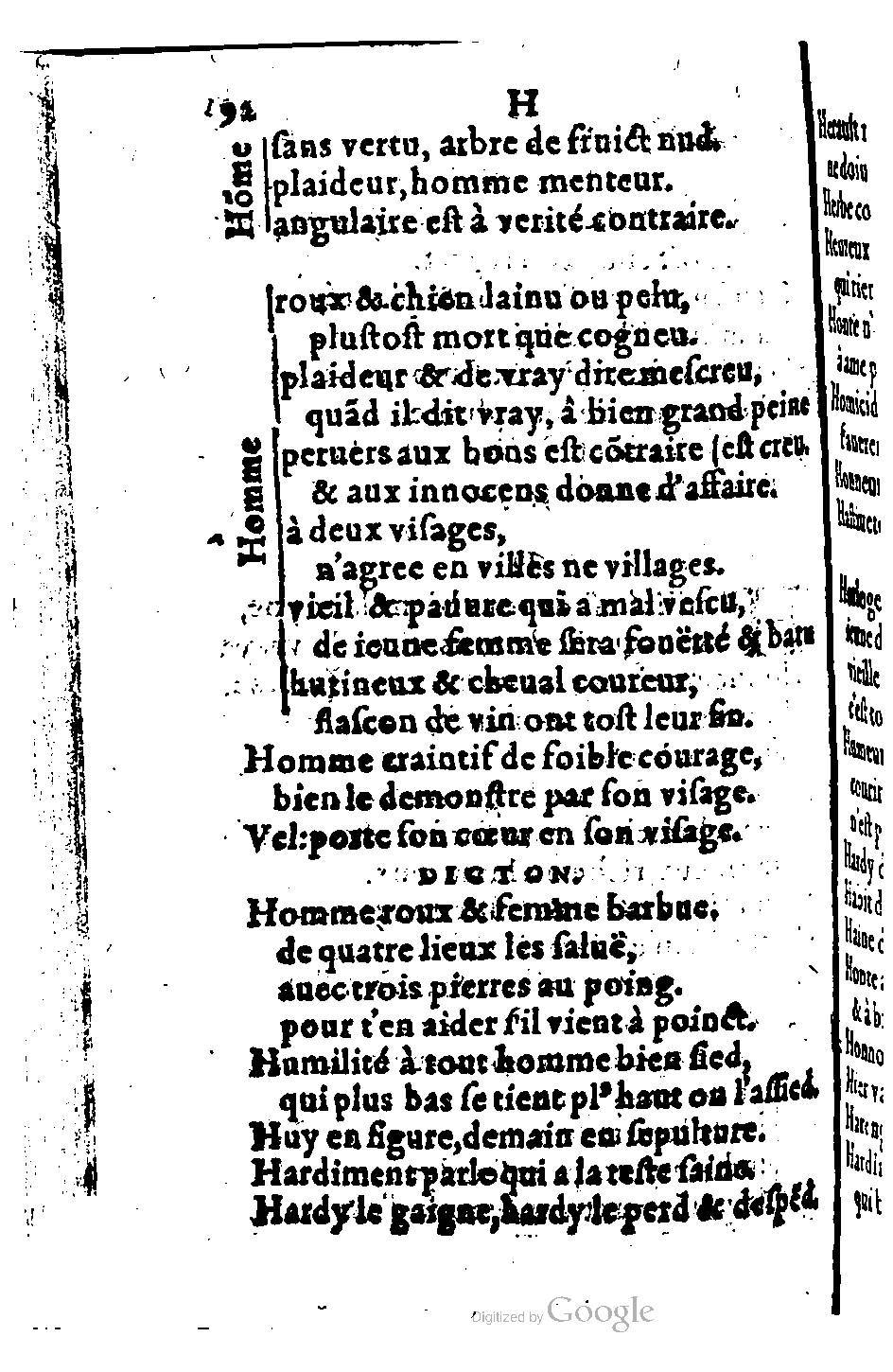 1582 - Nicolas Bonfons - Trésor des sentences dorées - BM Lyon