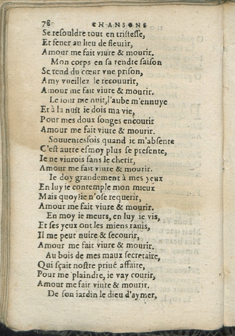 1575 - Pierre Brenouzet - Trésor de tous les recueils de chansons, tant amoureuses, rustiques, que musicales - Det KLG Copenhague