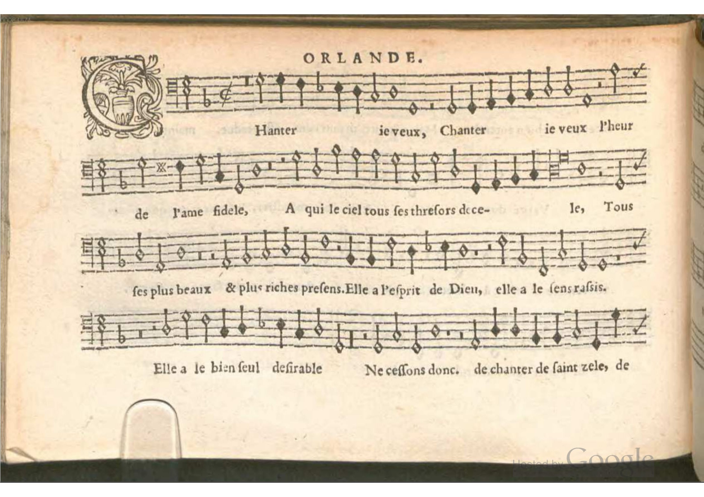 1576 - [Pierre de Saint-André] - Trésor de musique d’Orlande de Lassus Bassus - BSB Munich