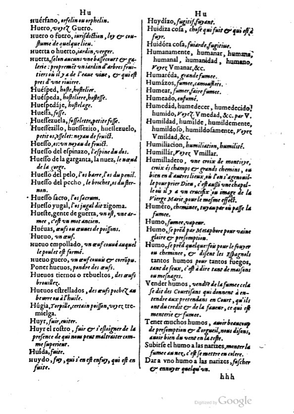 1621 - Adrian Tiffaine - Trésor des deux langues espagnole et française - BM Lyon