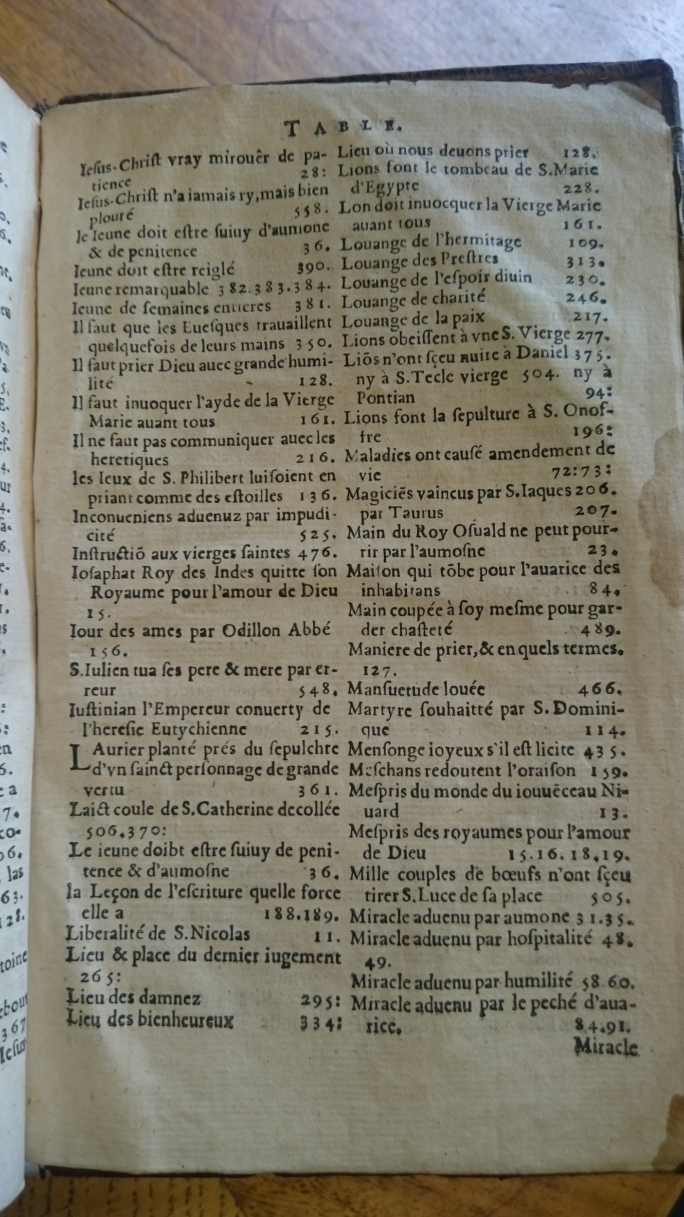 1585 - Jean Bogard - Trésor des faits et dits mémorables des hommes saints et illustres - Douai Quincy