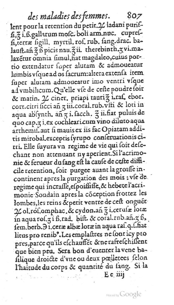 1585 - Jacques du Puis - Trésor des remèdes secrets pour les maladies des femmes - BnF