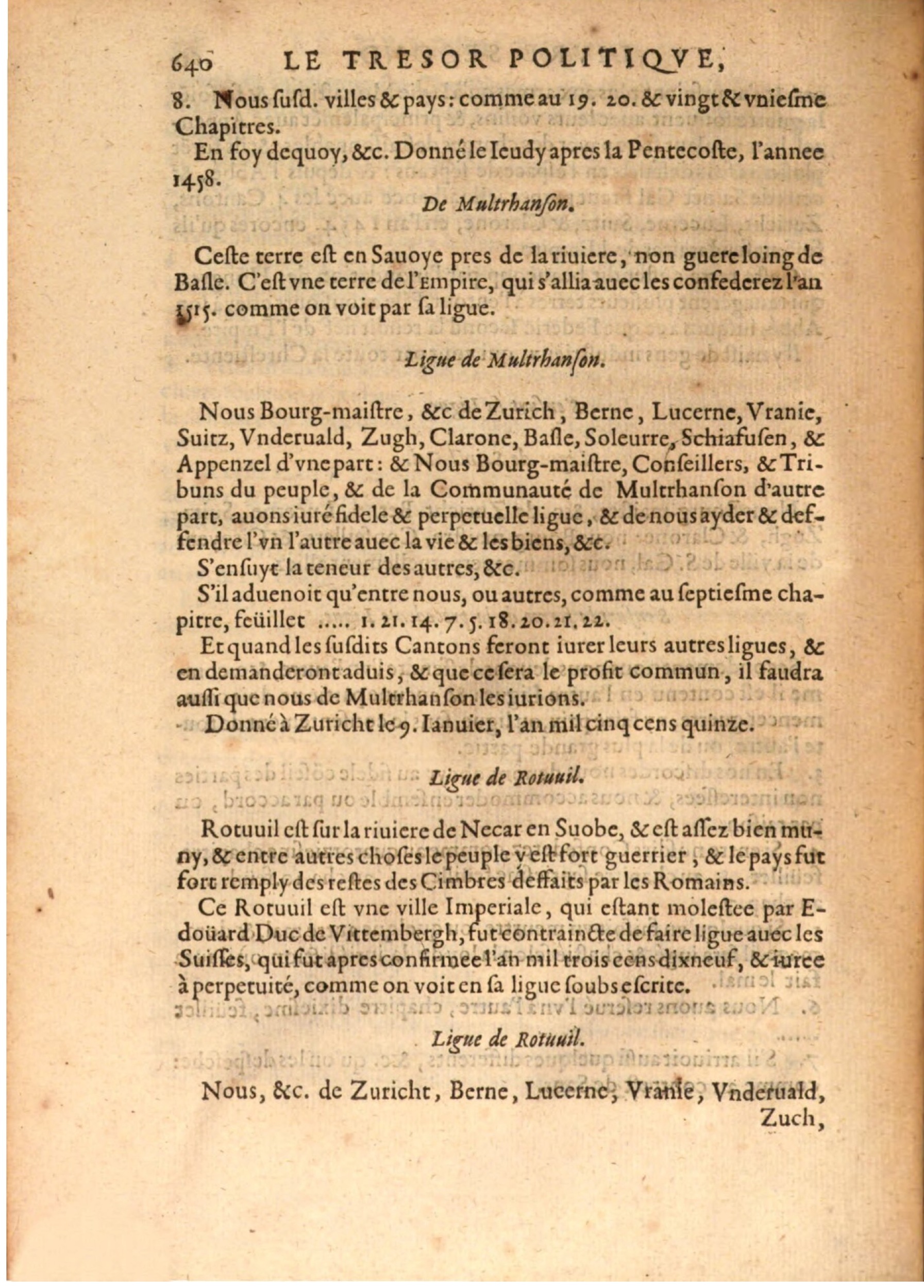 1608 - Nicolas Du Fossé - Trésor politique - BSB Munich
