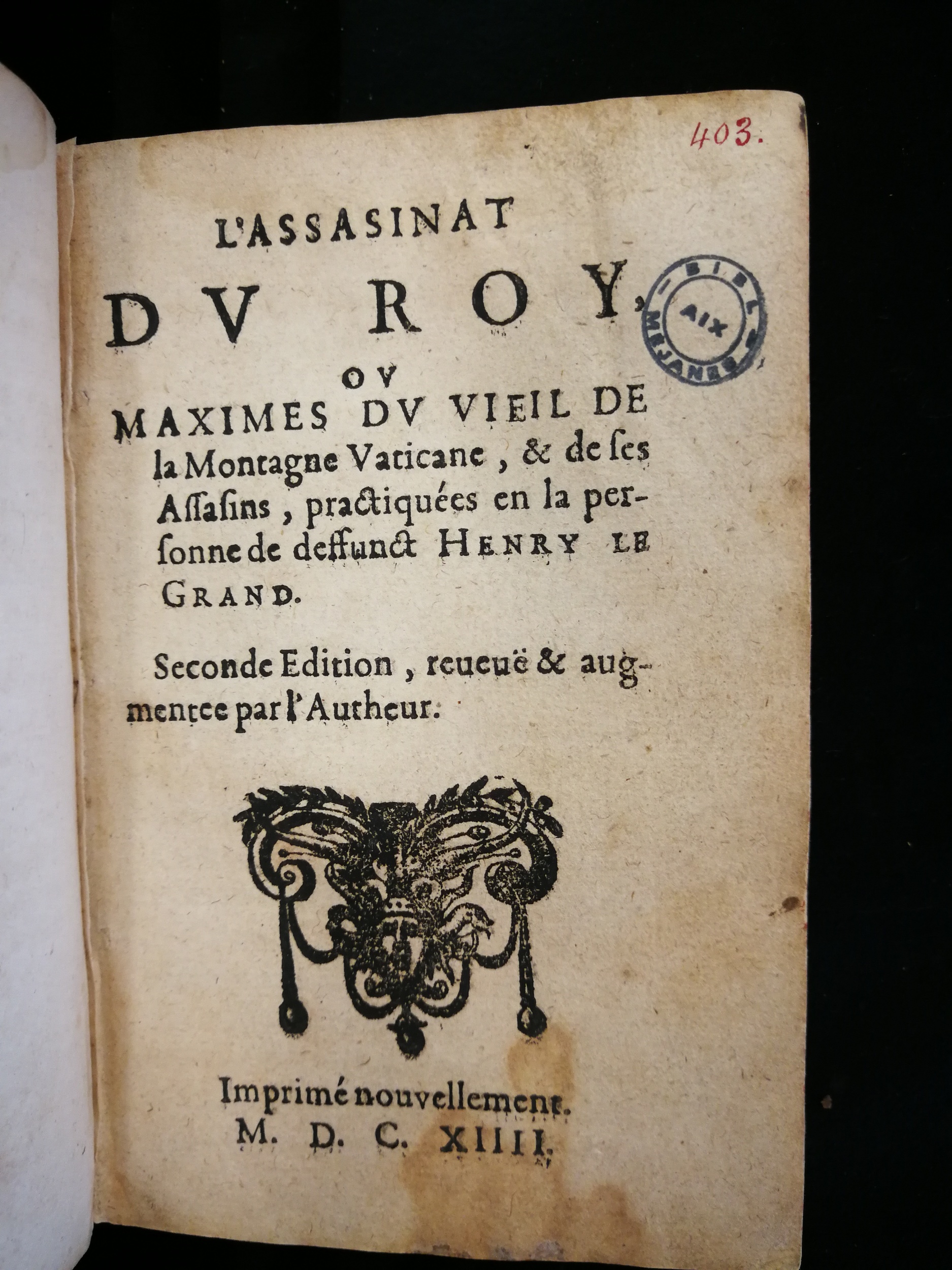 1606 - Pierre de Nisbeau - Trésor de la science du monde - Les Méjanes, Aix-en-Provence