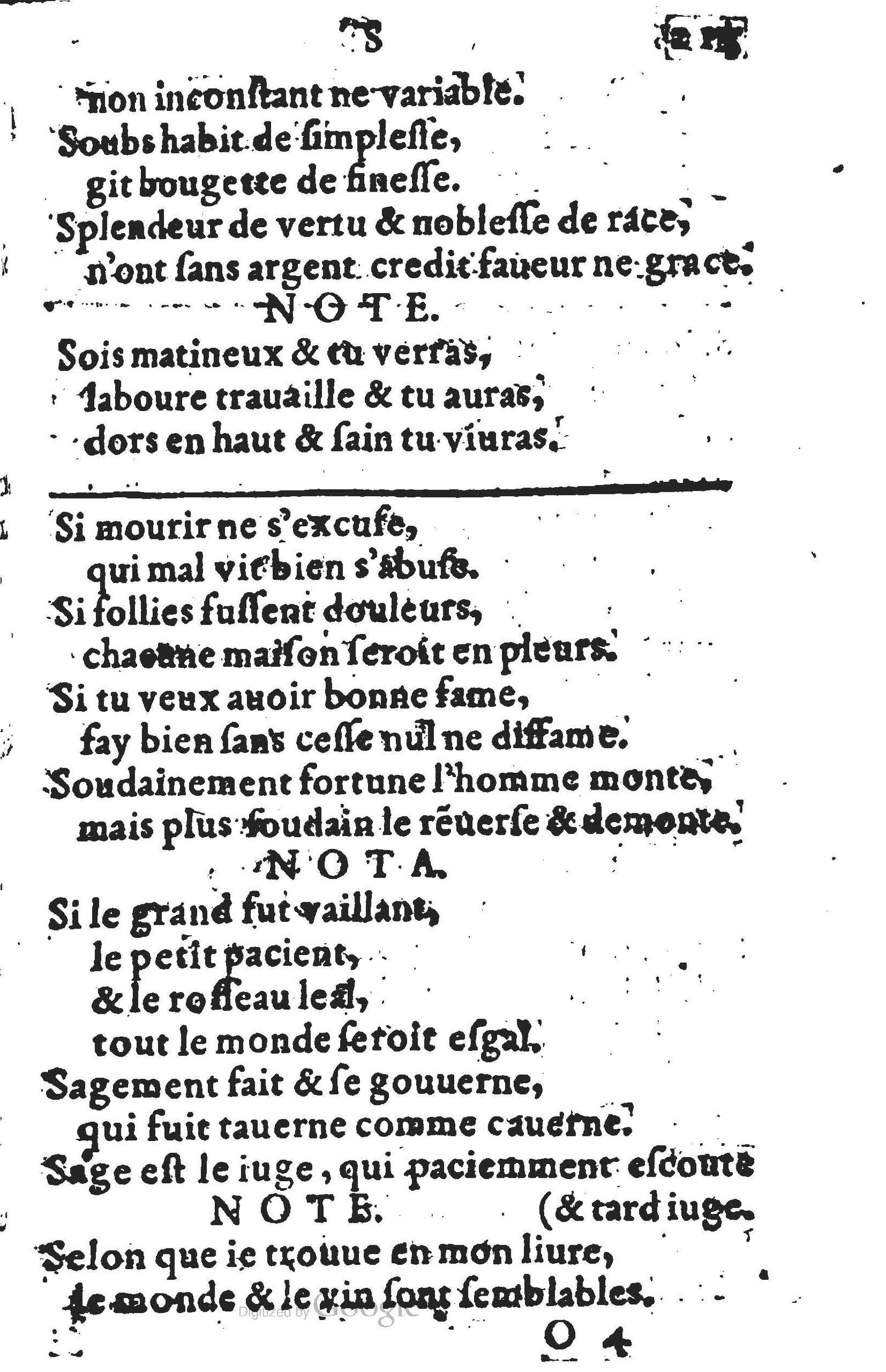 1578 - Nicolas Lescuyer - Trésor des sentences dorées - UGent