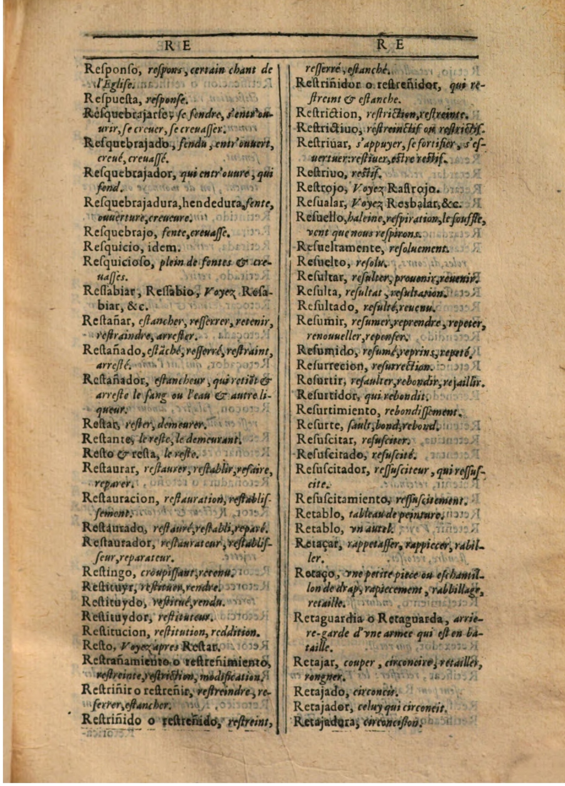 1607 - Marc Orry - Trésor des deux langues espagnole et française (Première partie) - BSB Munich 1607 - Marc Orry - Trésor des deux langues espagnole et française (Première partie) - BSB Munich
