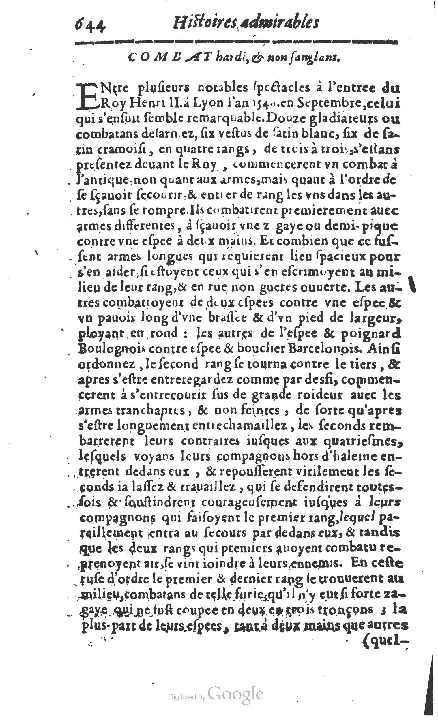 1610 - Paul Marceau - Trésor d’histoires admirables et mémorables - Princeton
