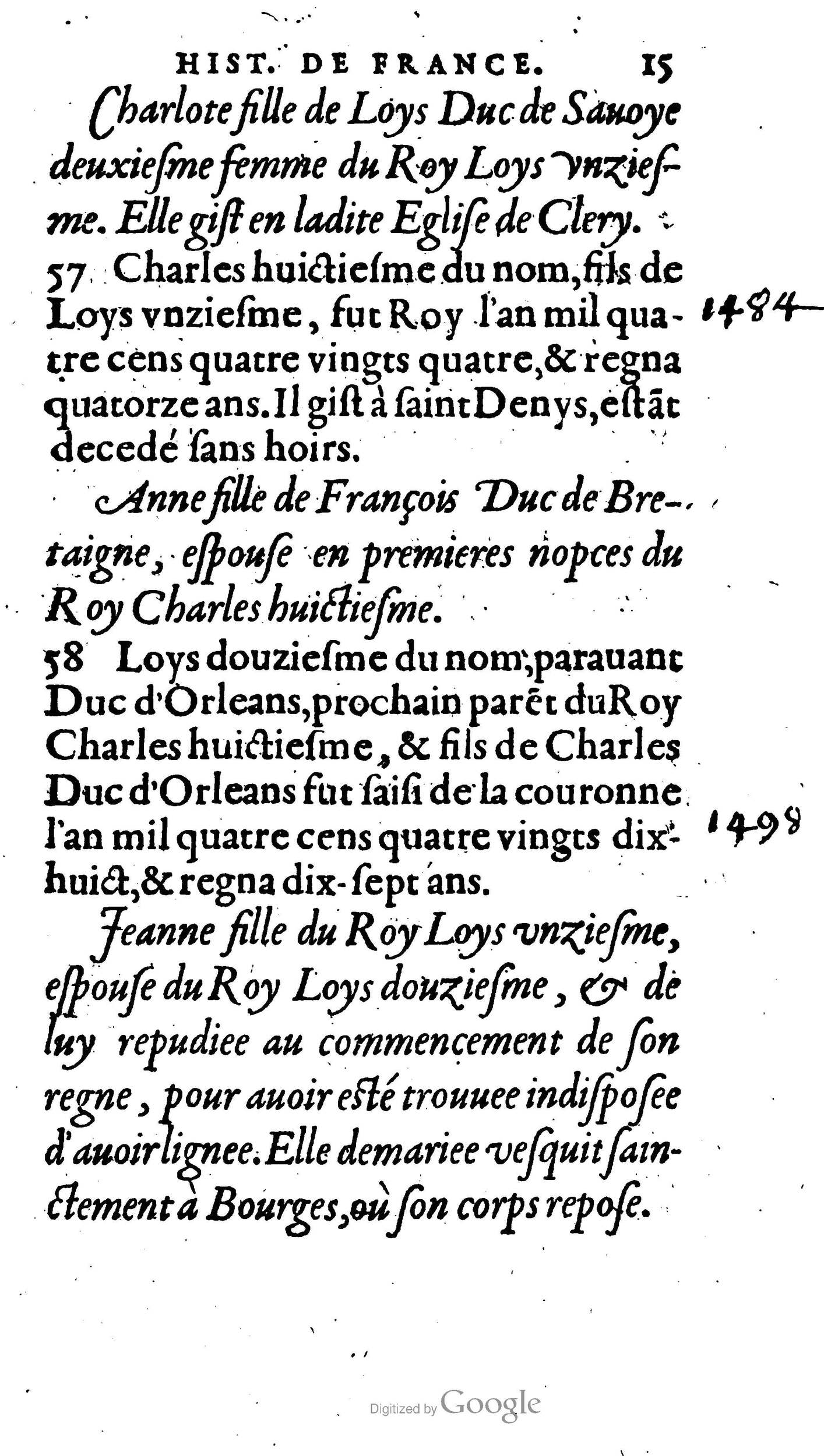 1604 - Galiot Corrozet - Trésor des histoires de France - BNC Florence