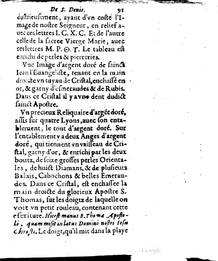 1636 - Jean Billaine - Trésor sacré ou inventaire des saintes reliques - British Library