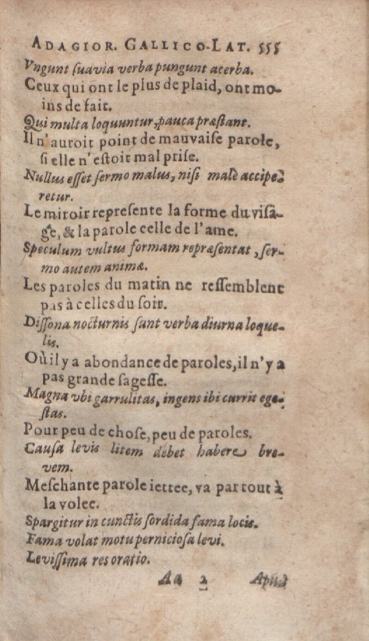 1612 - Dominicus Custos - Trésor des proverbes français  - Bibliopol-Olomuc