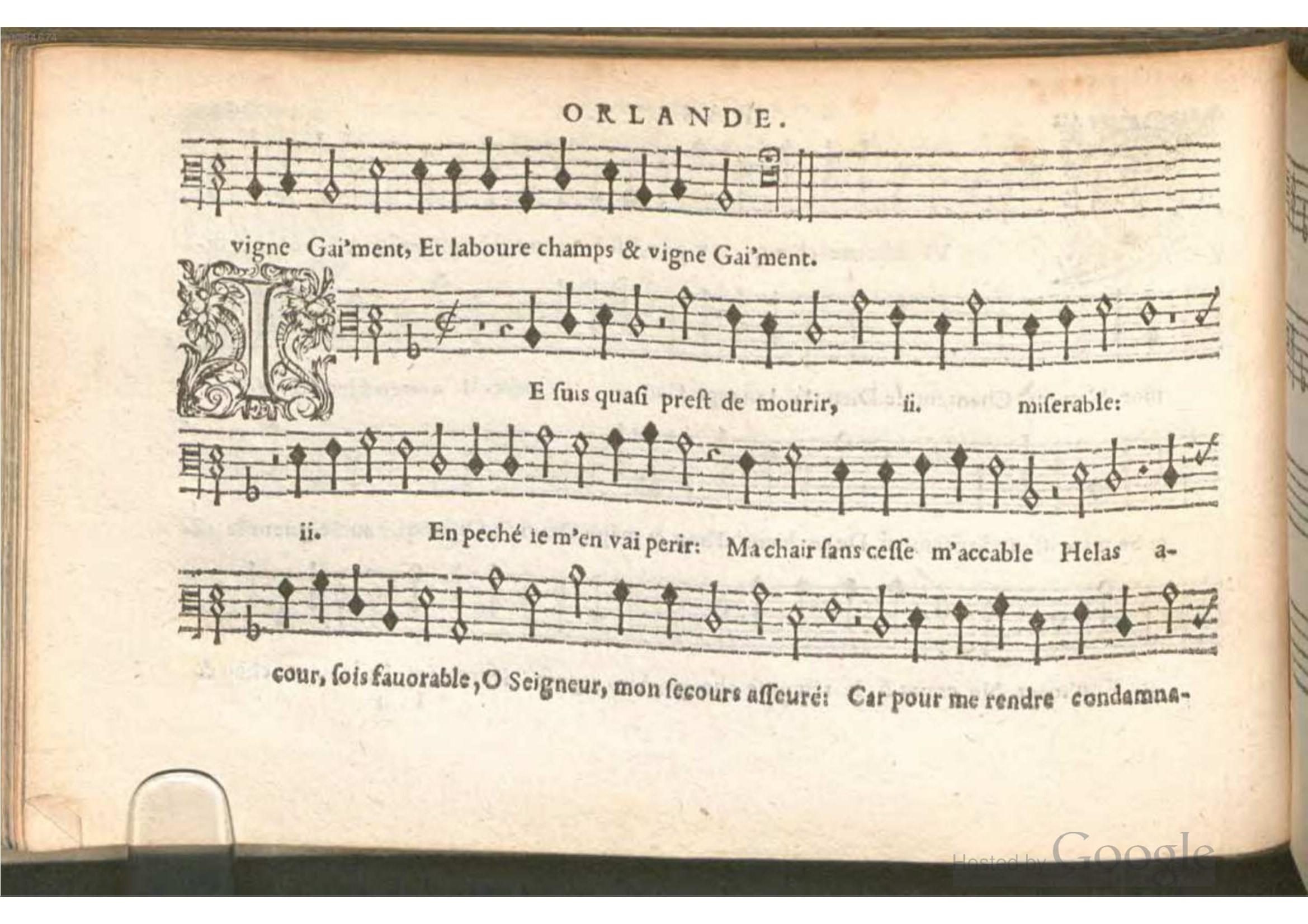 1576 - [Pierre de Saint-André] - Trésor de musique d’Orlande de Lassus Bassus - BSB Munich