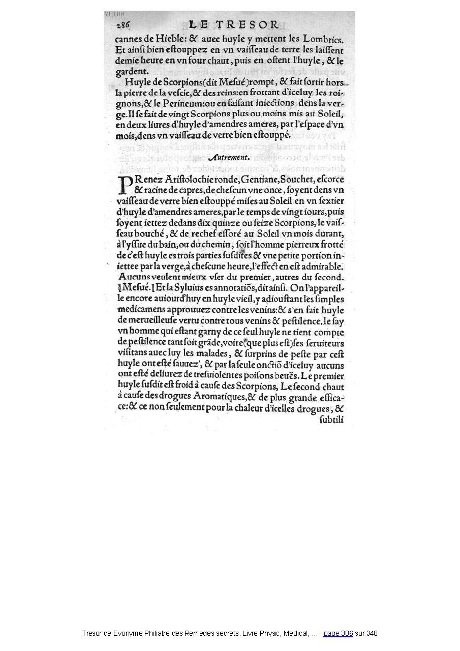 1555 - Balthazar Arnoullet - Trésor d’Évonyme Philiatre - Université Paris Cité