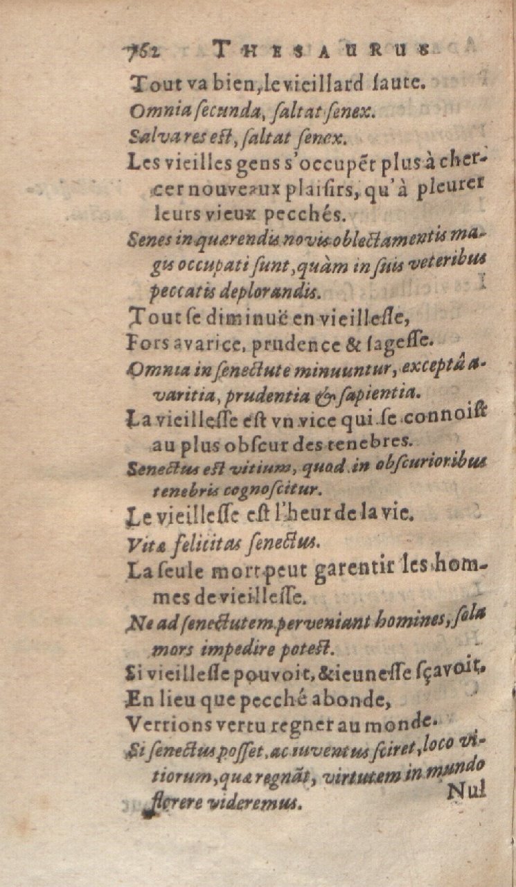 1612 - Dominicus Custos - Trésor des proverbes français  - Bibliopol-Olomuc