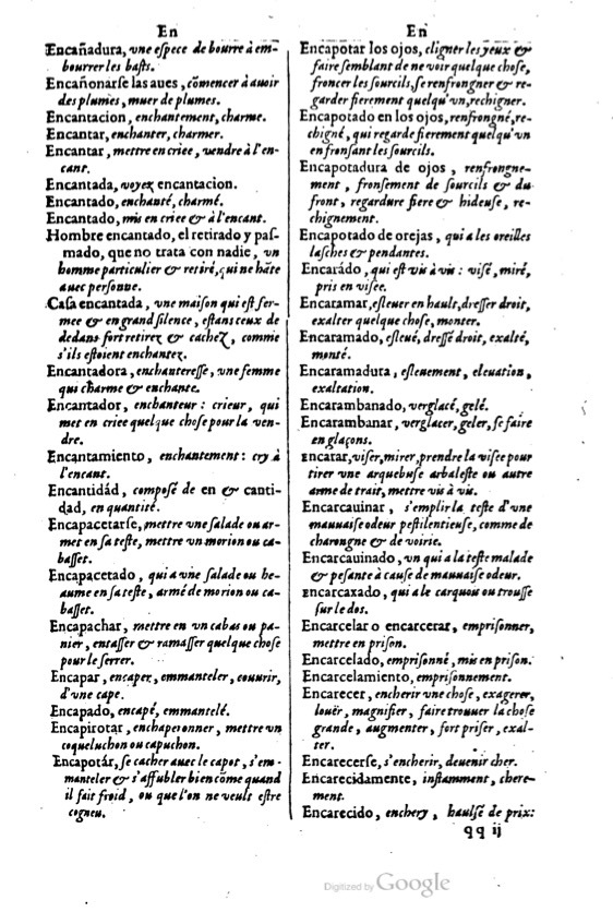 1621 - Adrian Tiffaine - Trésor des deux langues espagnole et française - BM Lyon