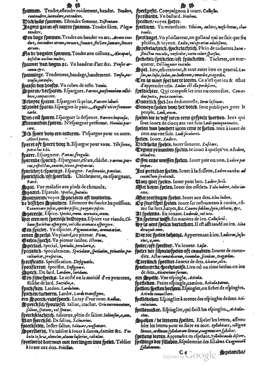 1573 - Christophe Plantin - Trésor du langage bas-allemand - BM Lyon