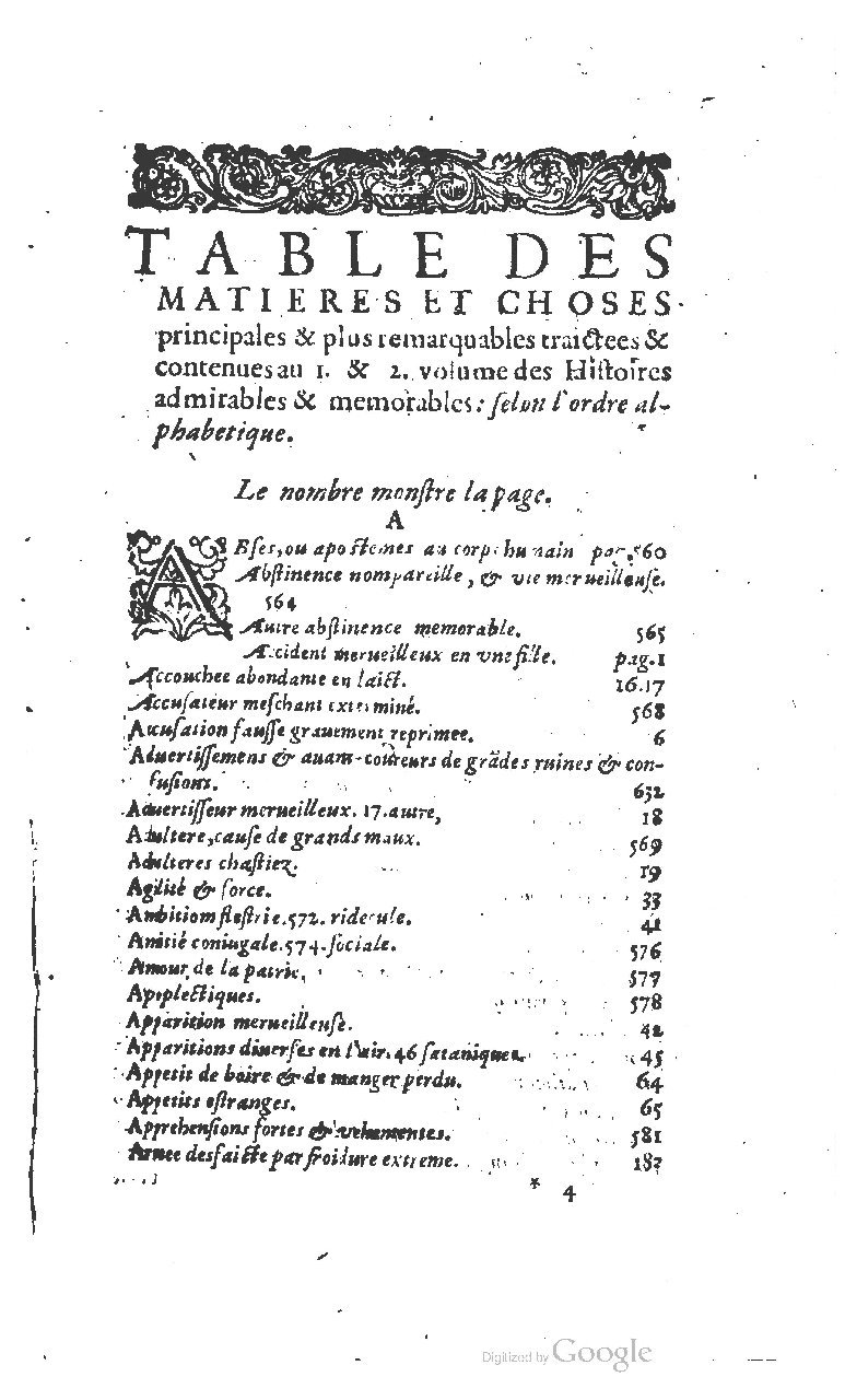 1610 - Paul Marceau - Trésor d’histoires admirables et mémorables - BSB Munich 1610 - Paul Marceau - Trésor d’histoires admirables et mémorables - BSB Munich