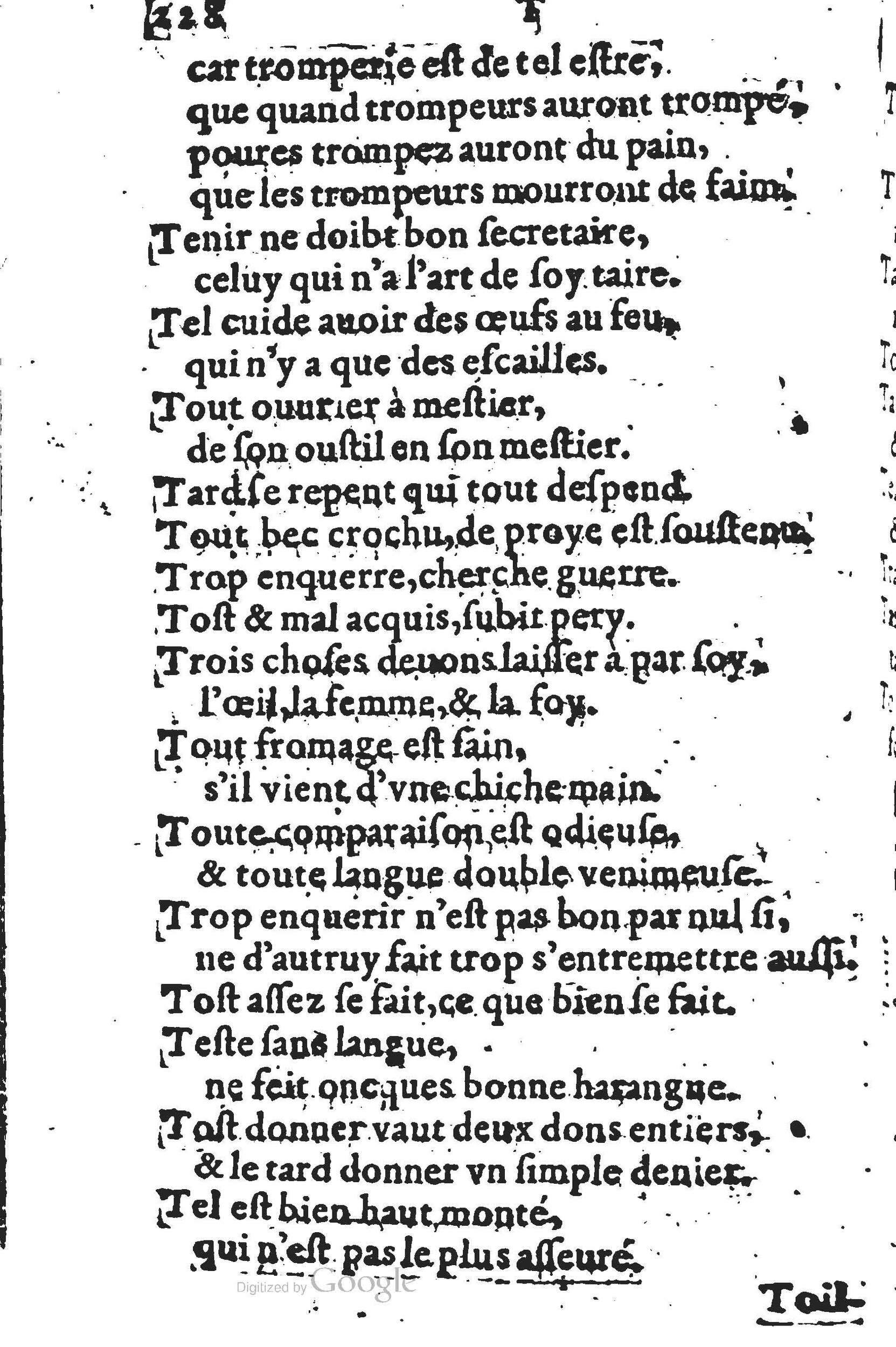 1578 - Nicolas Lescuyer - Trésor des sentences dorées - UGent