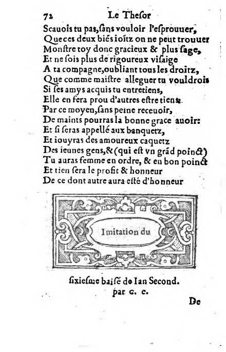 1556c. - Étienne Denise - Trésor des joyeuses inventions du parangon de poésies - ÖNB Vienne