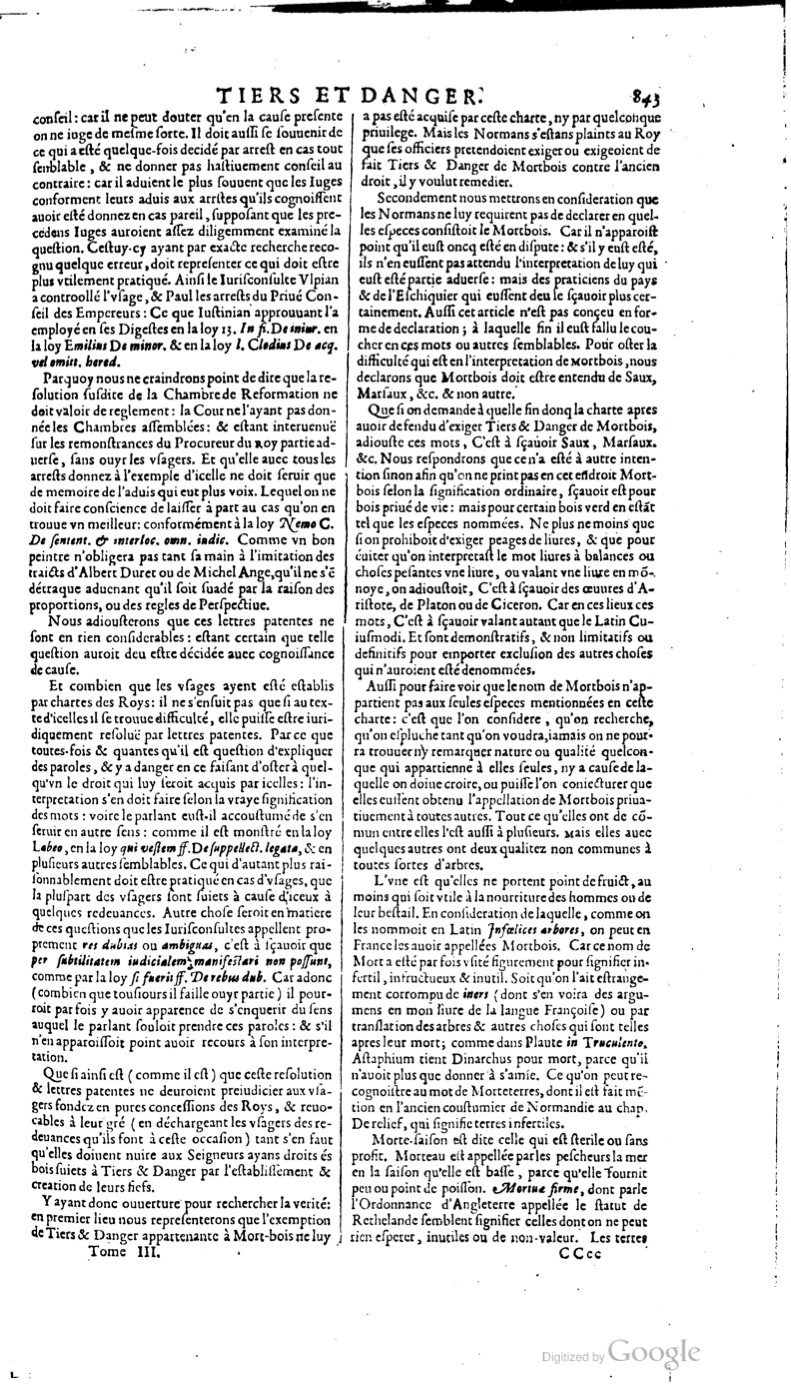 1629 - Veuve Nicolas Buon - Trésor du droit français (21754 T. 3) - BM Lyon