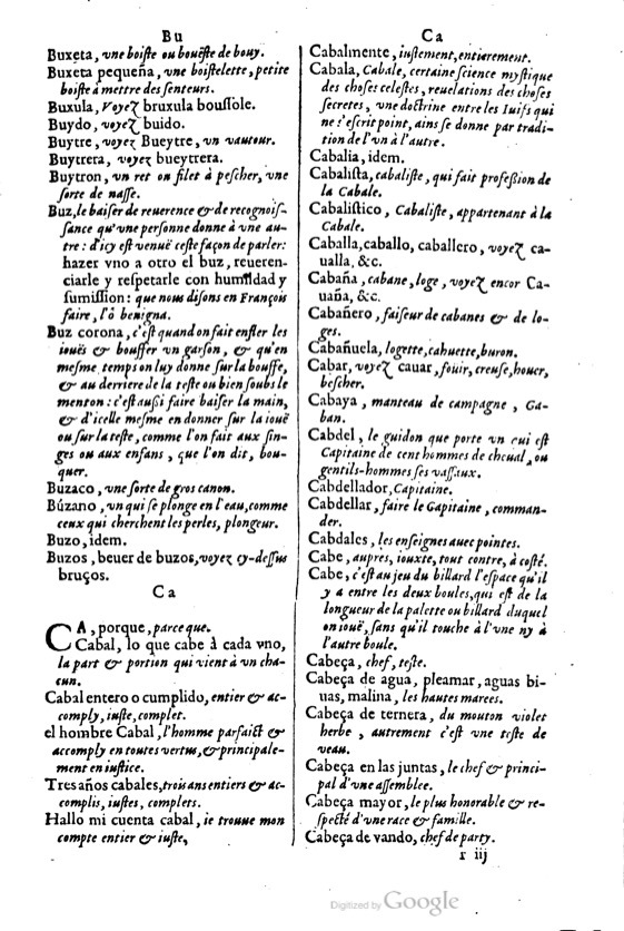 1621 - Adrian Tiffaine - Trésor des deux langues espagnole et française - BM Lyon