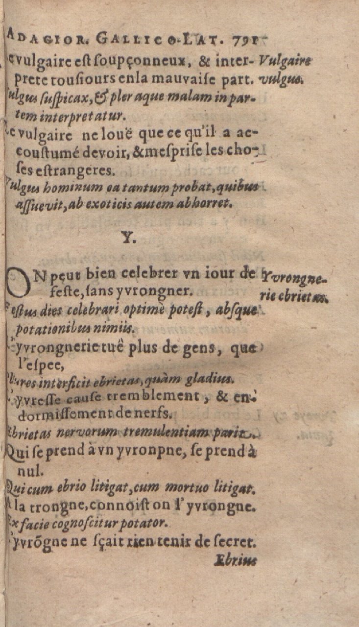 1612 - Dominicus Custos - Trésor des proverbes français - Bibliopol-Olomuc 1612 - Dominicus Custos - Trésor des proverbes français - Bibliopol-Olomuc