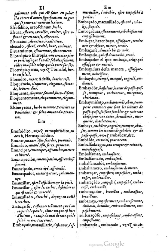 1621 - Adrian Tiffaine - Trésor des deux langues espagnole et française - BM Lyon