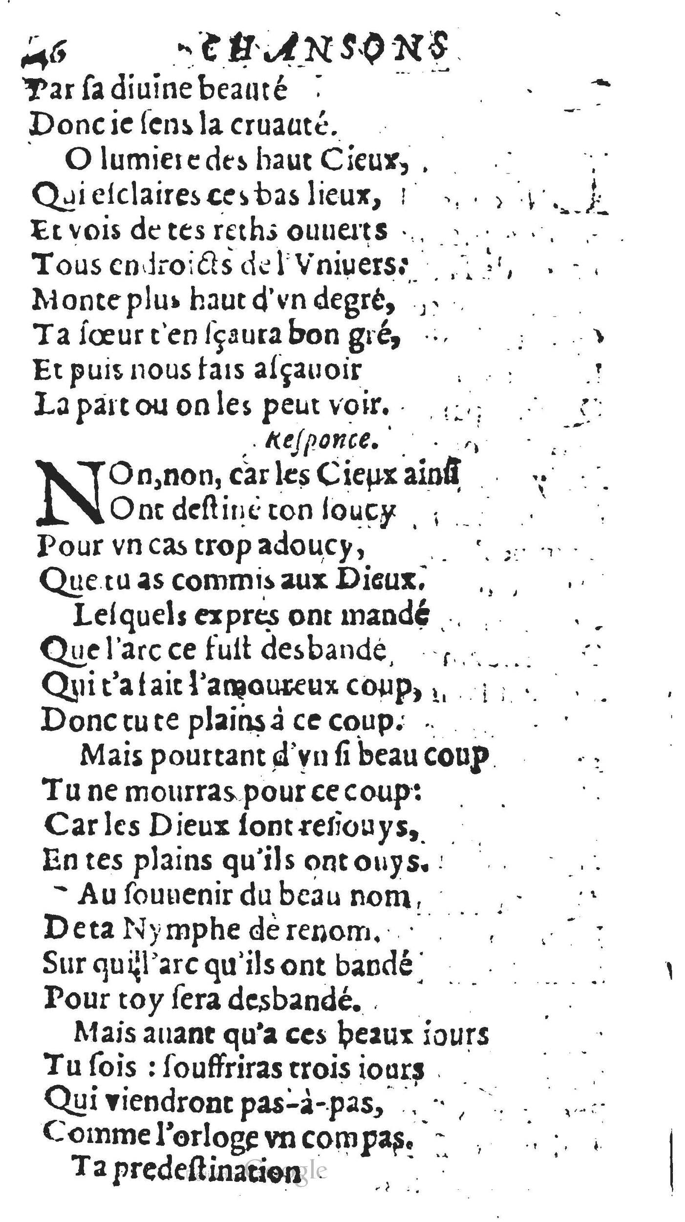 1606 - Théodore Reinsart - Trésor des chansons amoureuses recueillies des plus excellents airs de cour - Livre II - NK ČR Prague