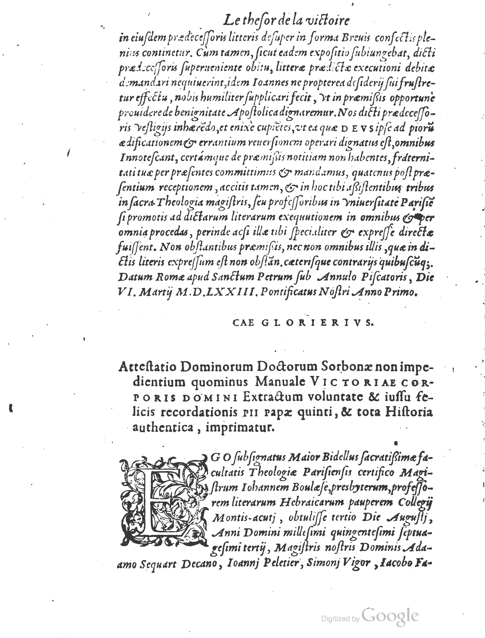 1578 - Nicolas Chesneau - Trésor et entière histoire de la triomphante victoire du corps de Dieu sur l’esprit malin - British Library