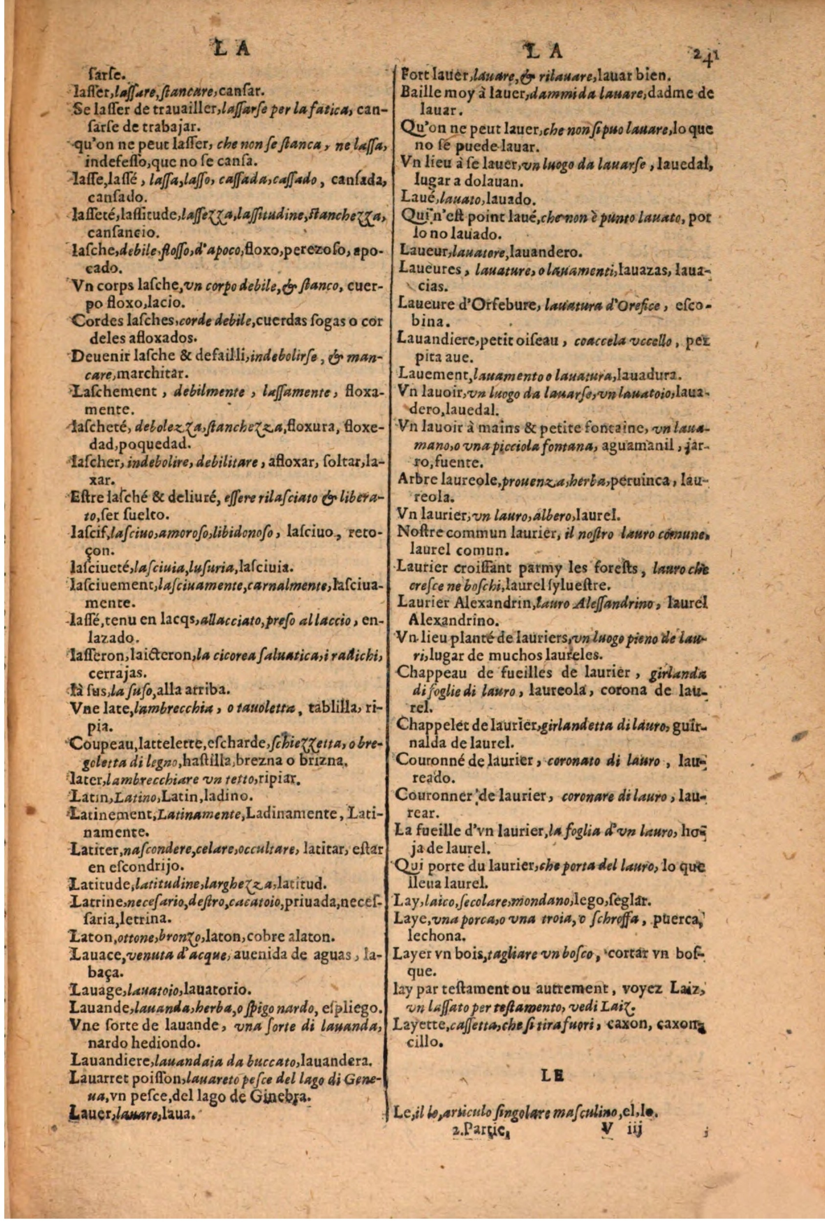 1616 - Pierre de la Rovière - Trésor des trois langues (Seconde partie) - BSB Munich