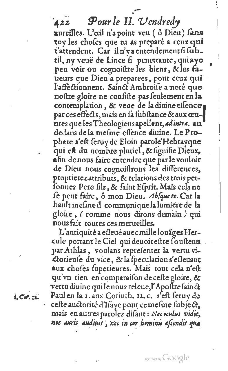1607 - Nicolas Du Fossé - Trésor quadragésimal - T 01 - BM Lyon
