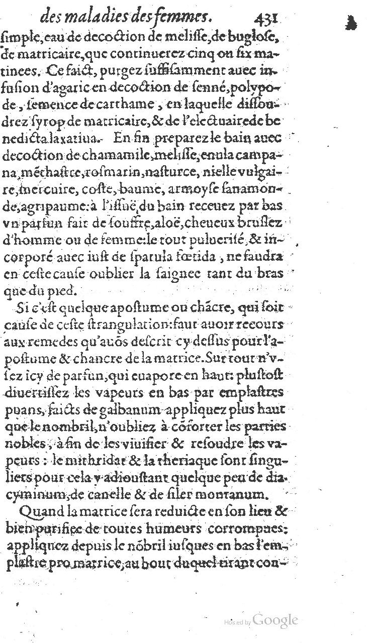 1585 - Jacques du Puis - Trésor des remèdes secrets pour les maladies des femmes - BnF