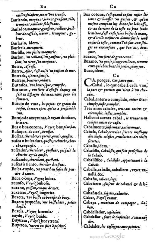 1616 - Veuve Marc Orry - Trésor des deux langues espagnole et française (Première et Seconde parties) - BM Lyon